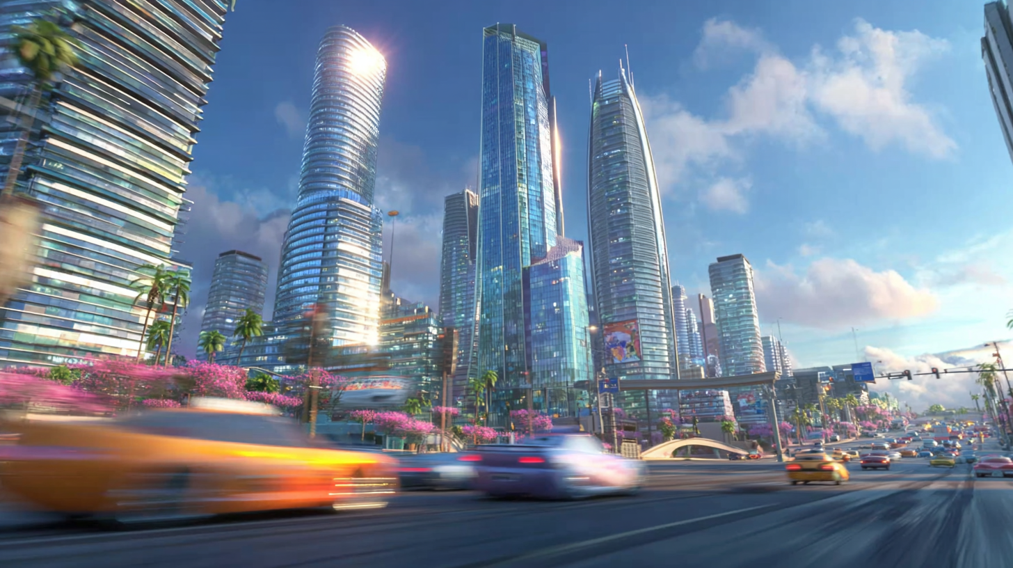 Prompt template: Fast-paced, low-angle tracking shot moving quickly...